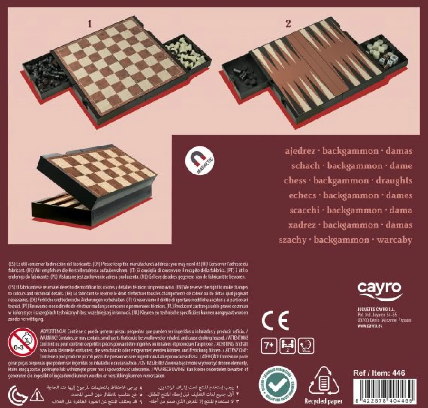 Ajedrez, Backgammon y damas Magnético · Cayro