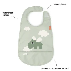 Babero Velcro Happy Clouds Green · Done by Deer