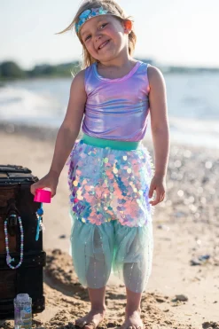 Bling Bling Falda y diadema Sirena Mint · Great Pretenders (4-6 años)