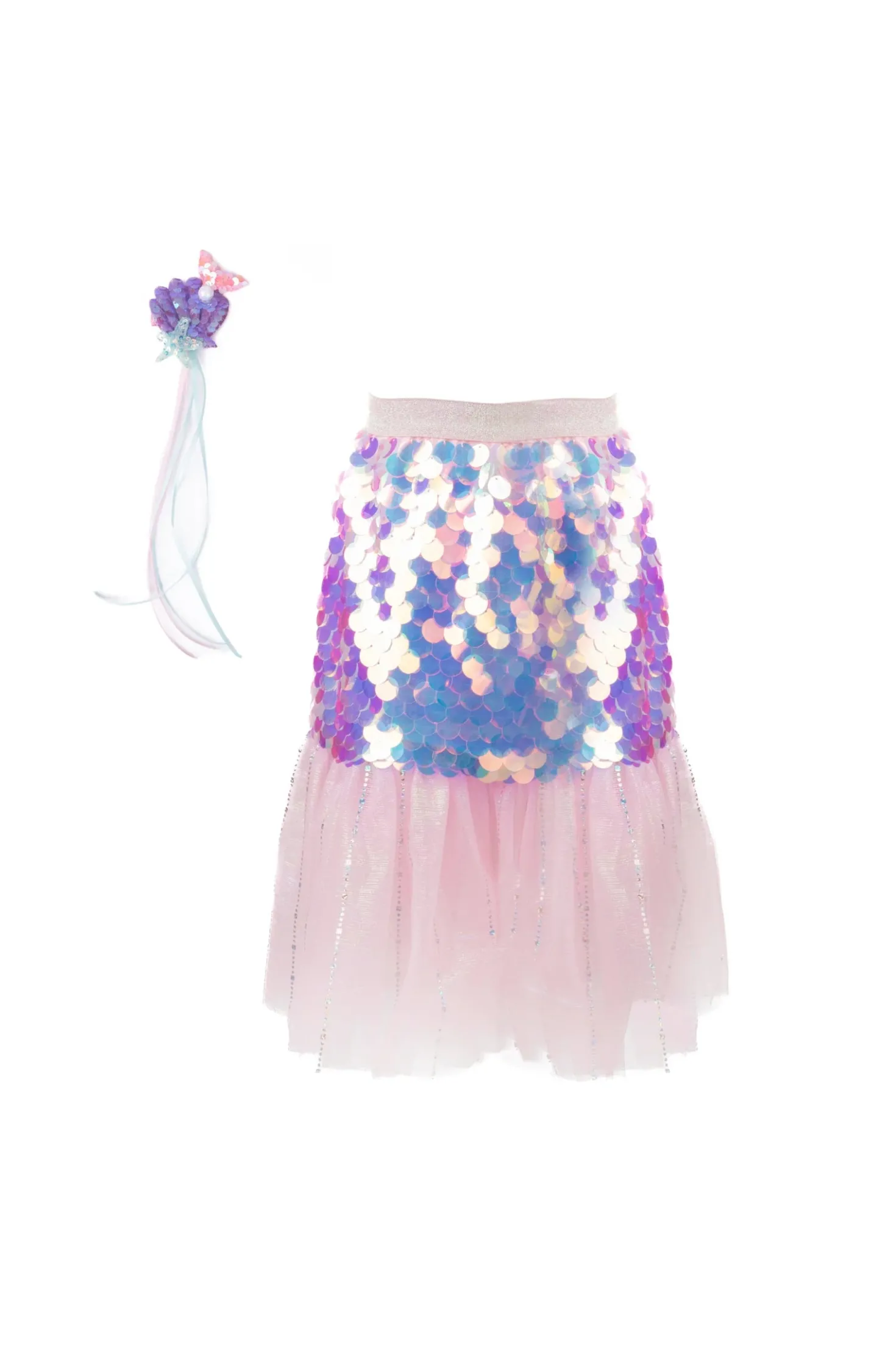 Bling Bling Falda y diadema Sirena Pink · Great Pretenders (4-6 años)