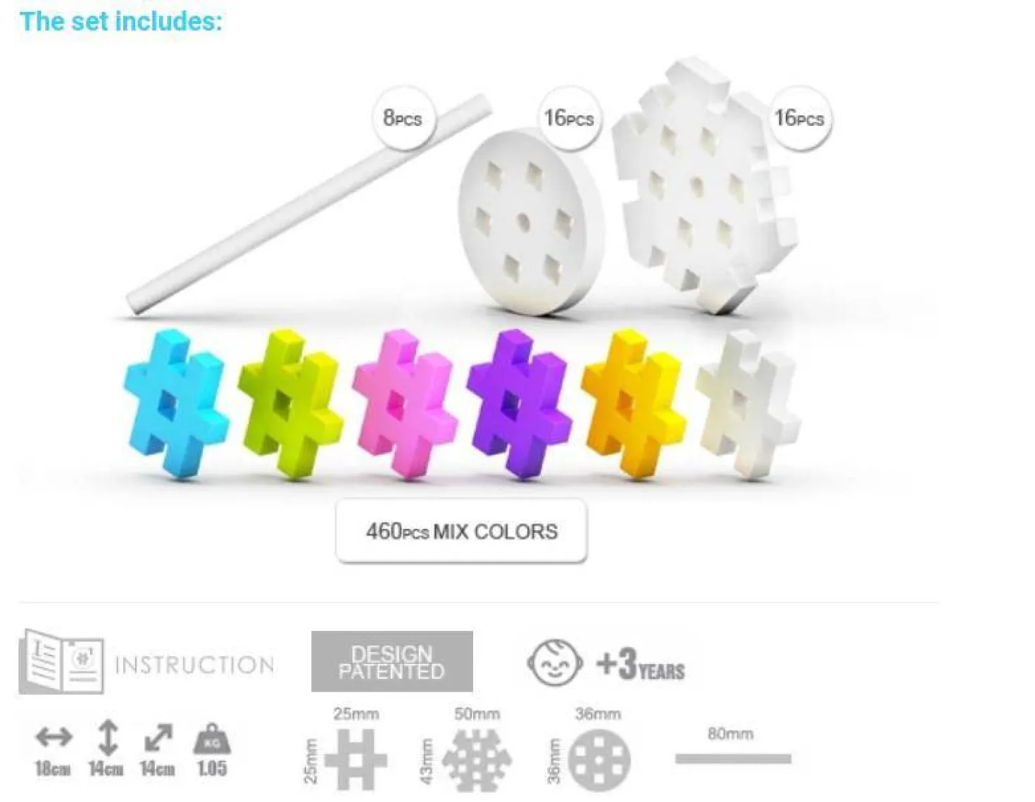 Bloques Meli · Basic Constructor Pastel Travel Box 500 piezas