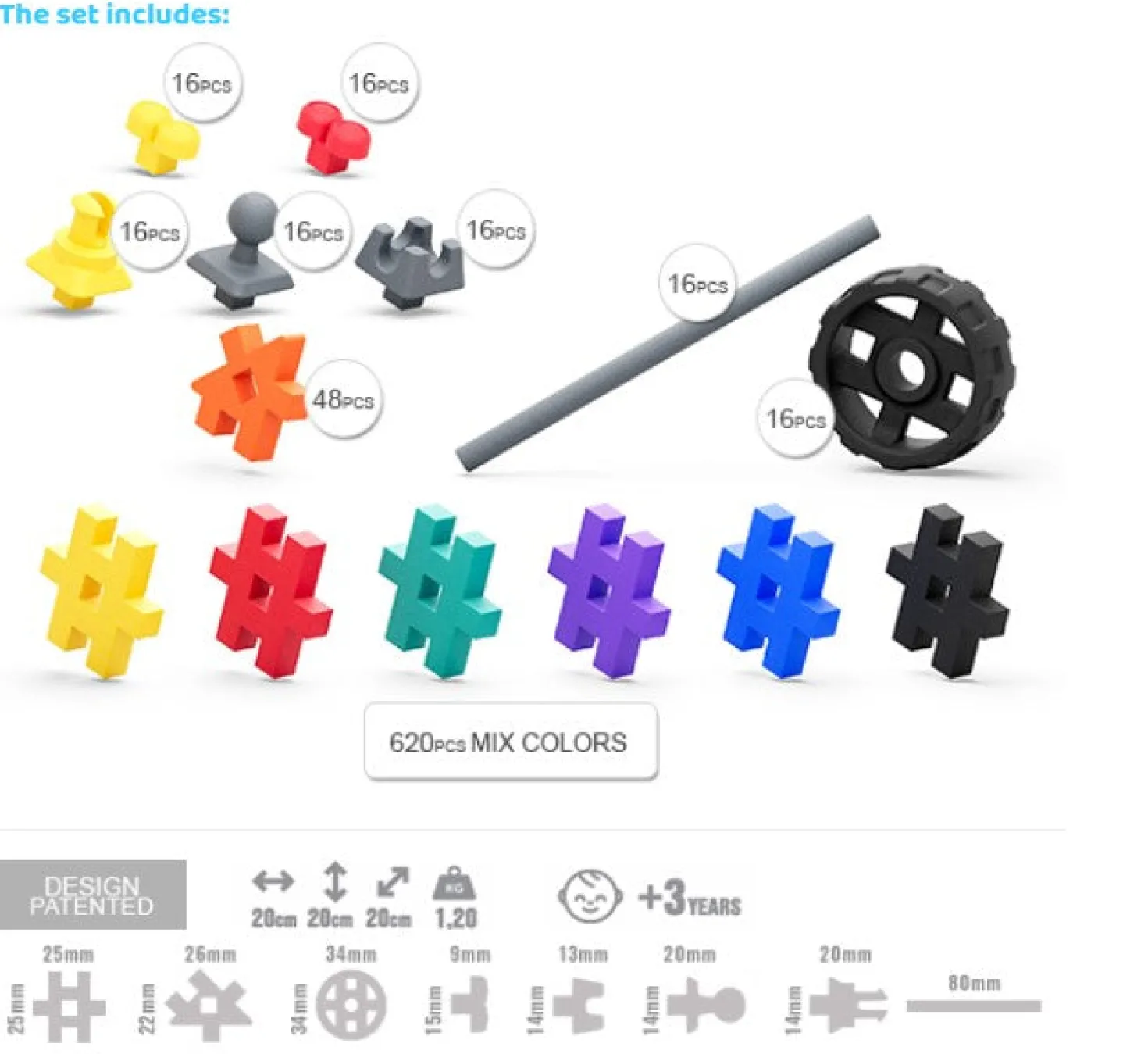 Bloques Meli · Basic Tech 780 piezas