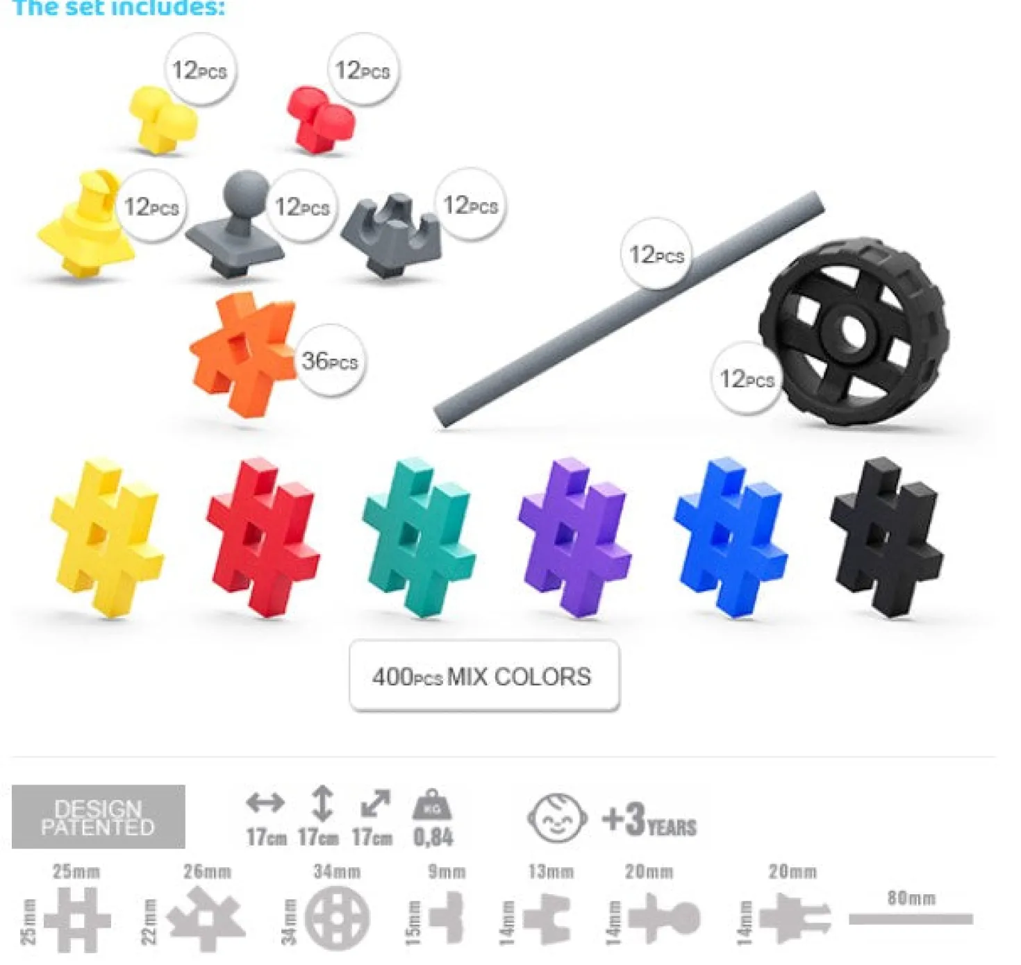 Bloques Meli · Basic Tech 520 piezas