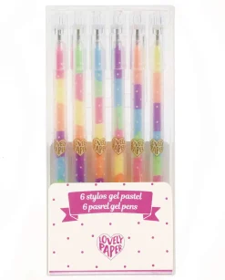 Bolígrafos de Gel Arco Iris (6 ud) · Lovely Paper