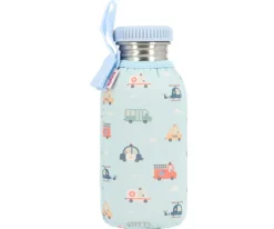 Botella Acero Funda City Cars 500ml