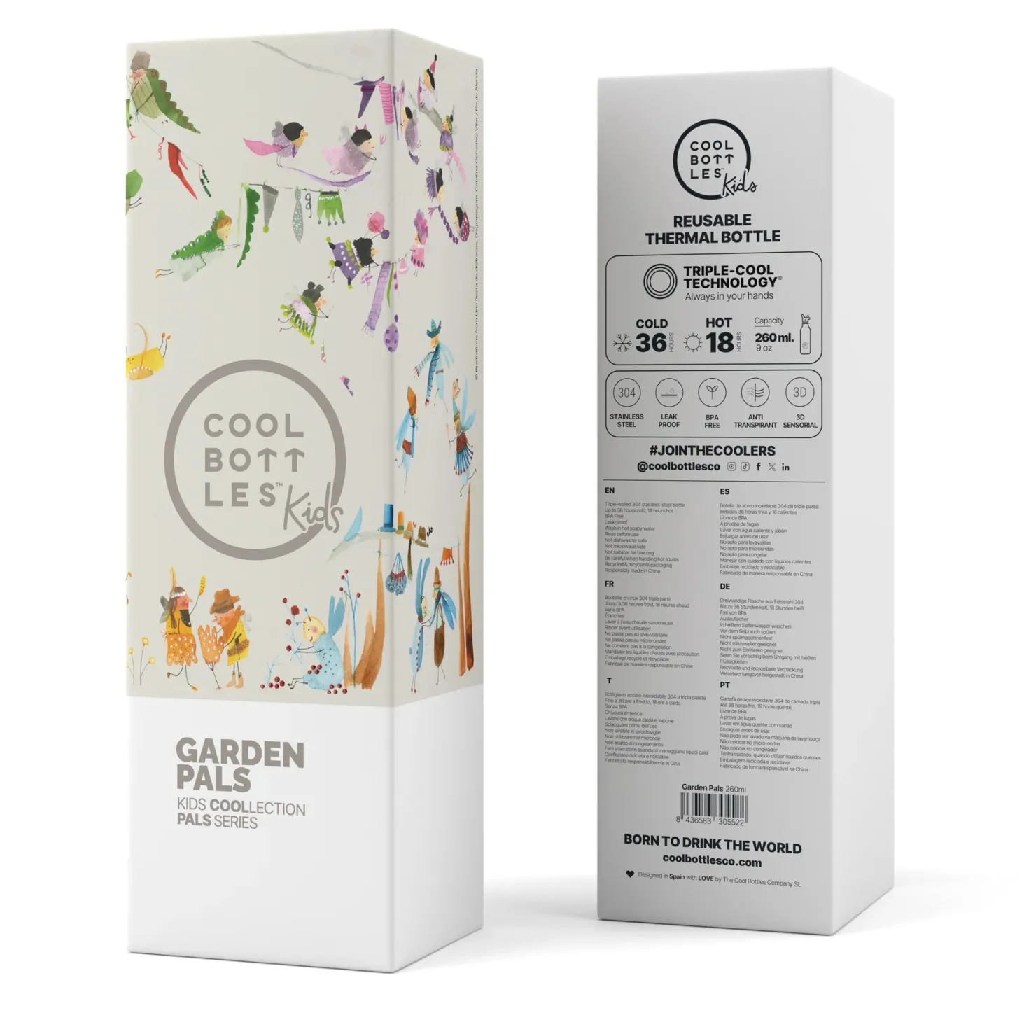 Botella Acero Garden Pals 260ml · Cool Bottles