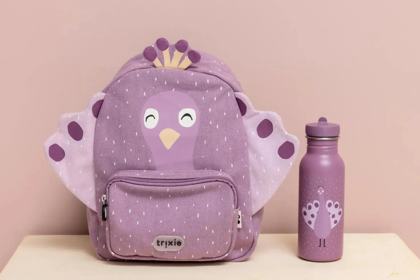 Botella Acero Mrs. Peacock 500ml · Trixie