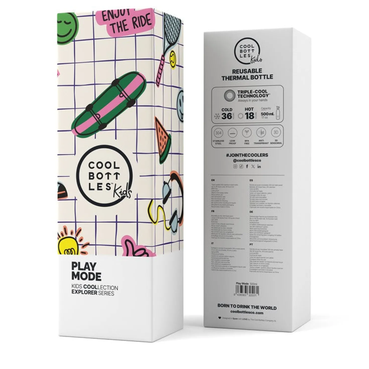 Botella Acero Play Mode 500ml · Cool Bottles