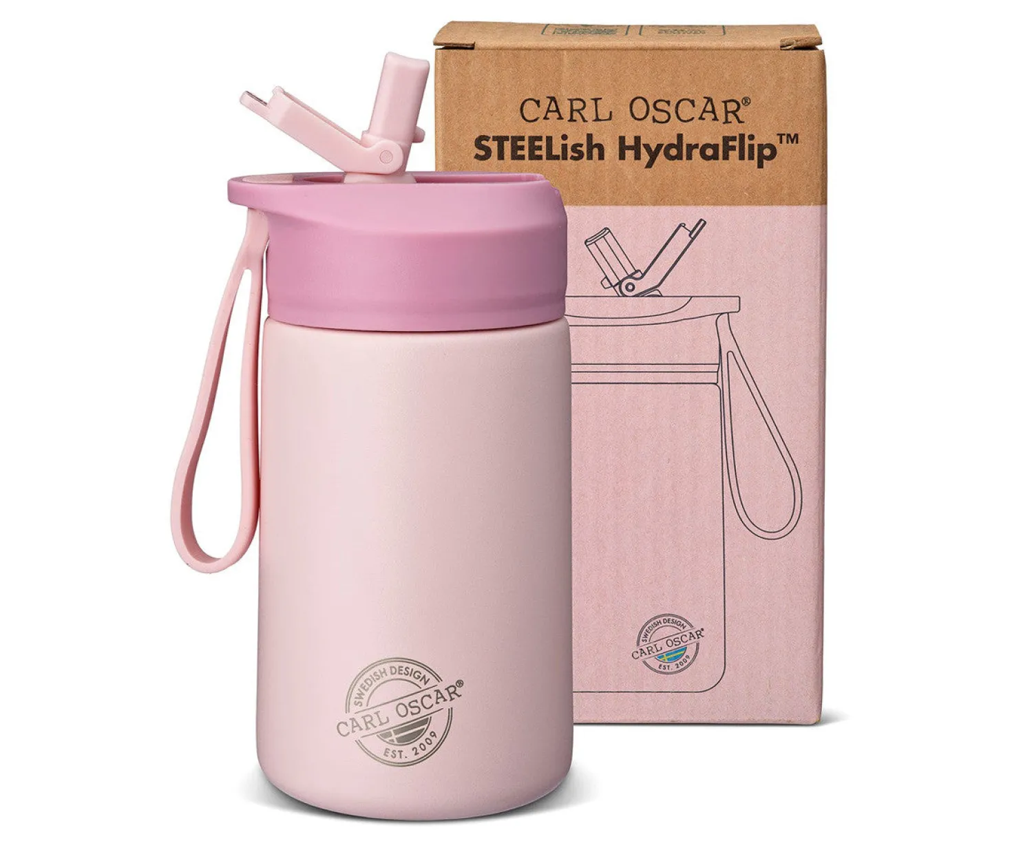Botella de Acero Steel Hydraflip 0.4L Pink · Carl Oscar