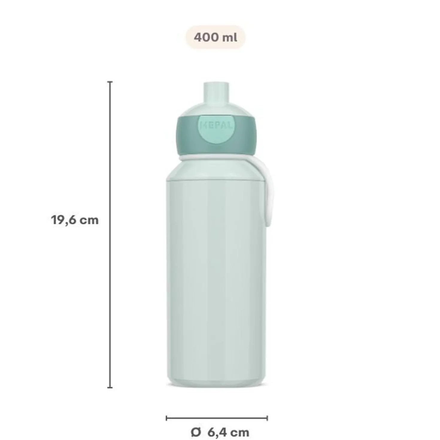 Botella Pop-up Campus 400 ml Rosa claro · Mepal
