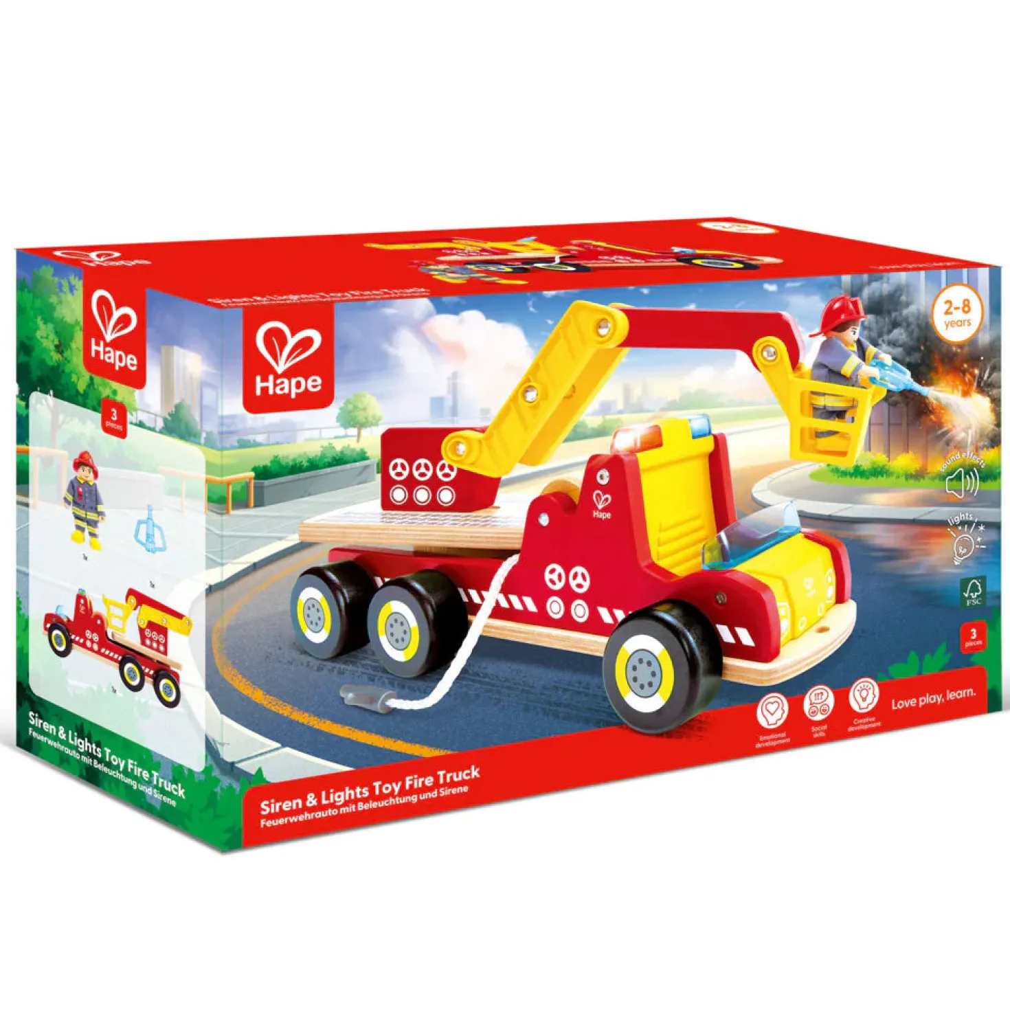 Camión de bomberos con sirenas y luces · Hape