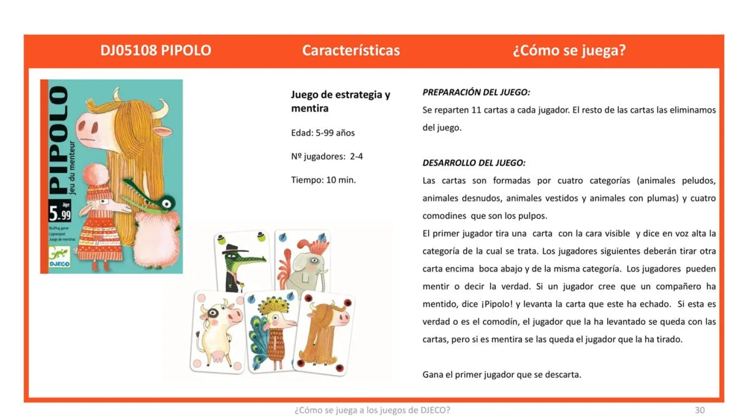 Cartas Pipolo · DJECO