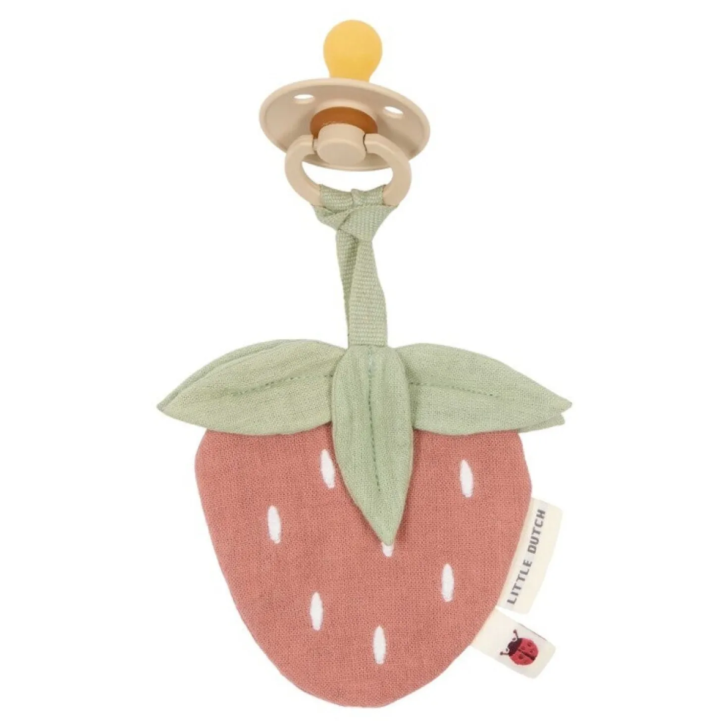 Chupetero de muselina Fresa · Little Dutch
