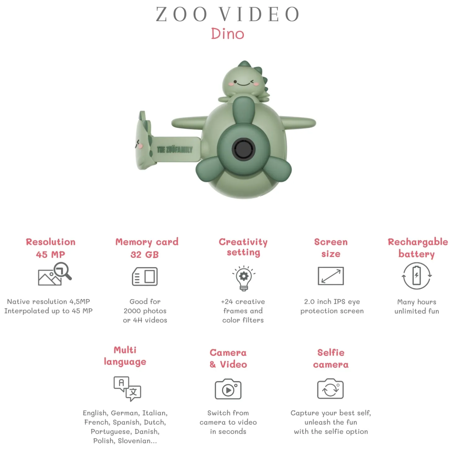 Cámara de Video Zoo Dino Green · The Zoofamily