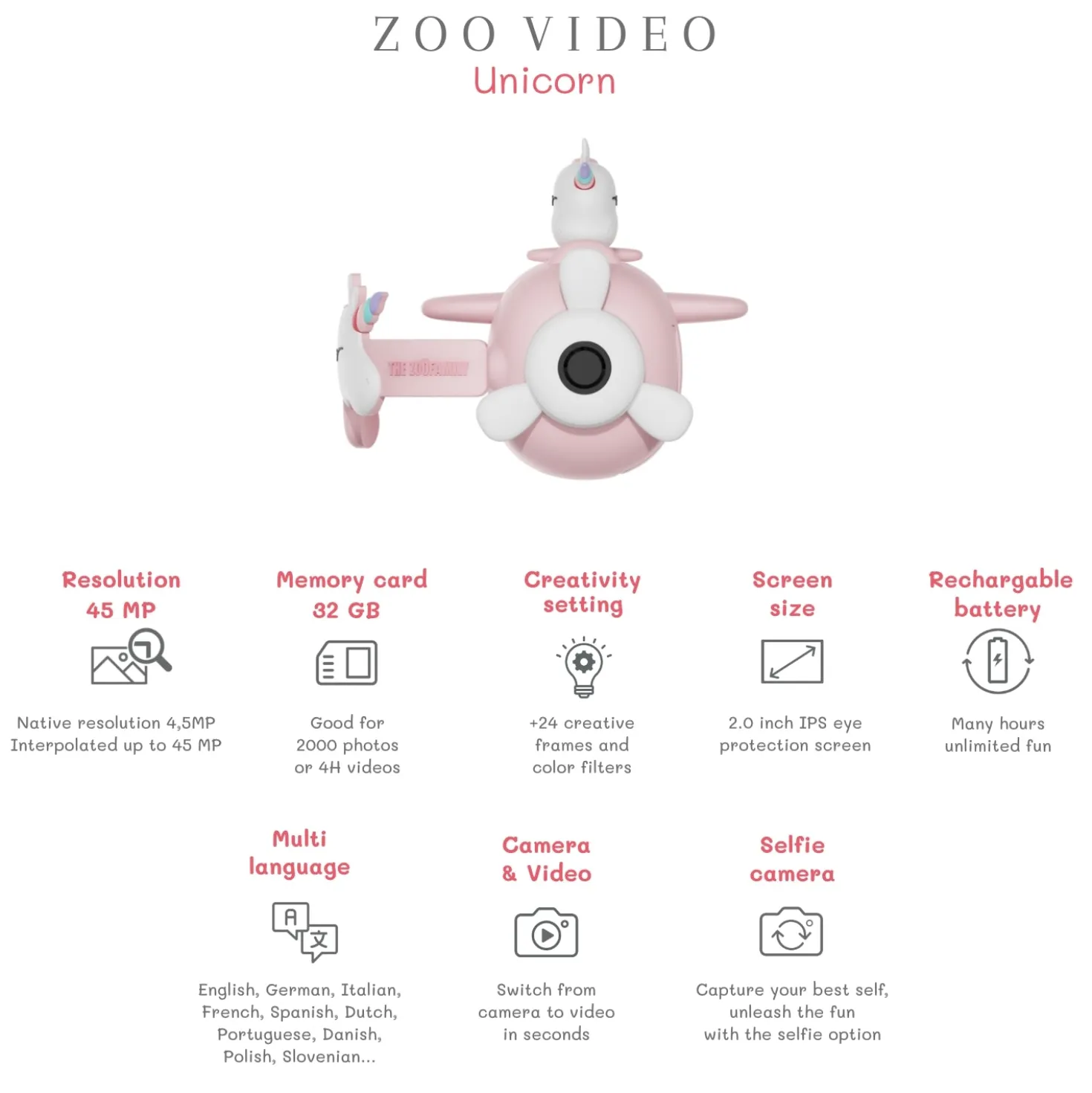 Cámara de Video Zoo Unicorn · The Zoofamily