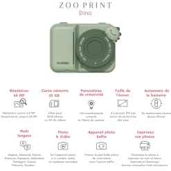 Cámara Fotográfica instantánea Zoo Print Dino Green · The Zoofamily