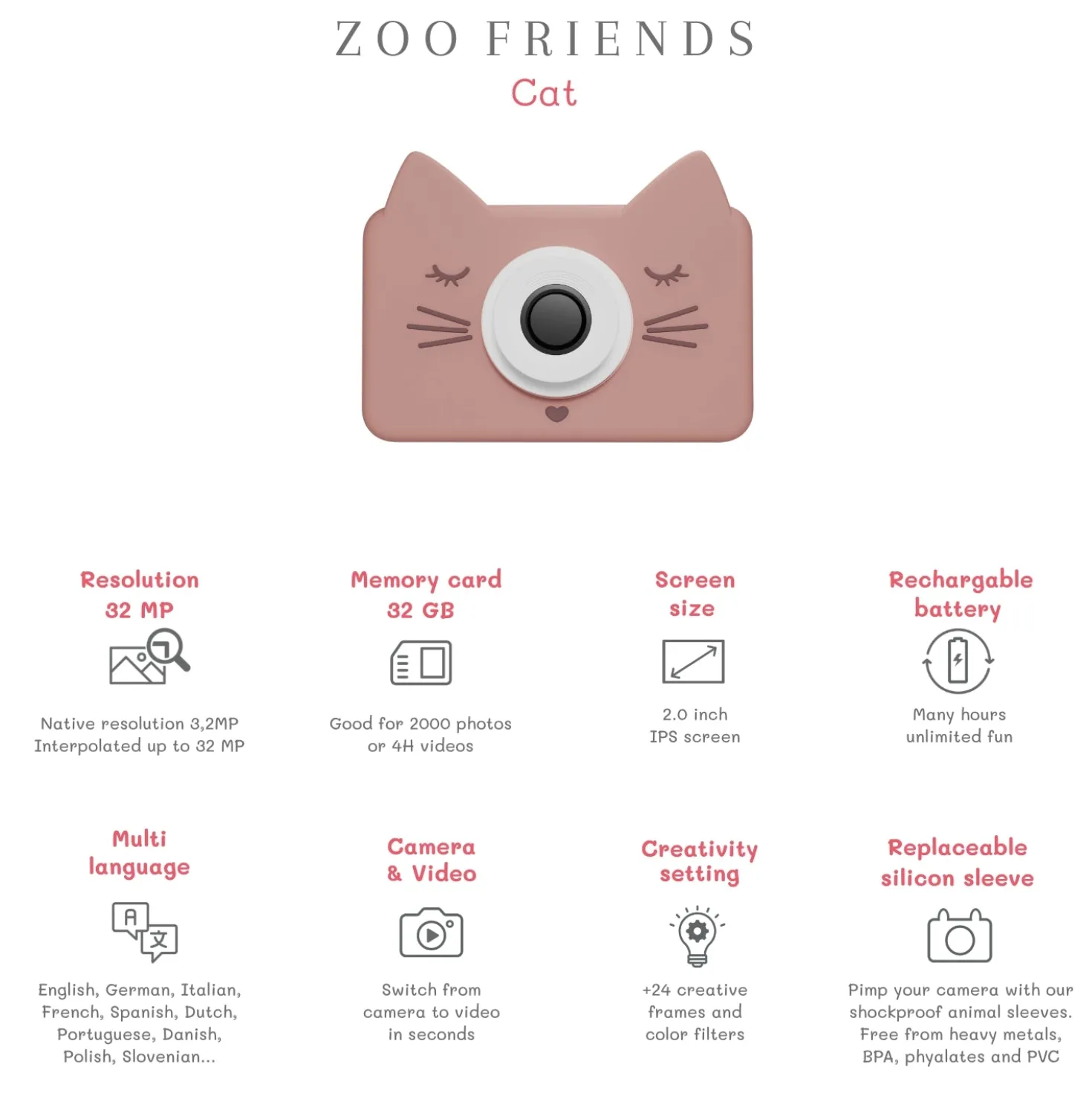 Cámara Fotográfica Zoo Friends Cat · The Zoofamily