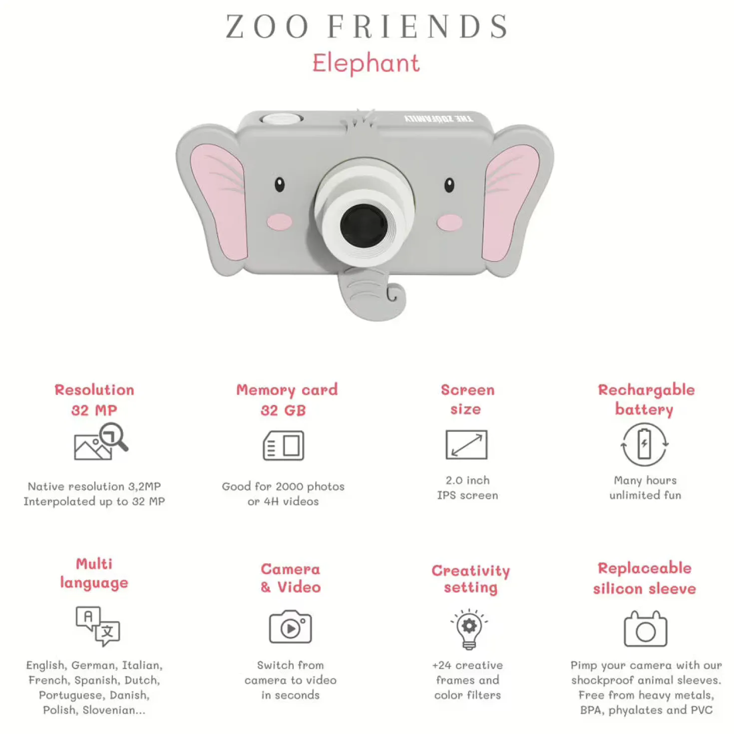 Cámara Fotográfica Zoo Friends Elephant · The Zoofamily