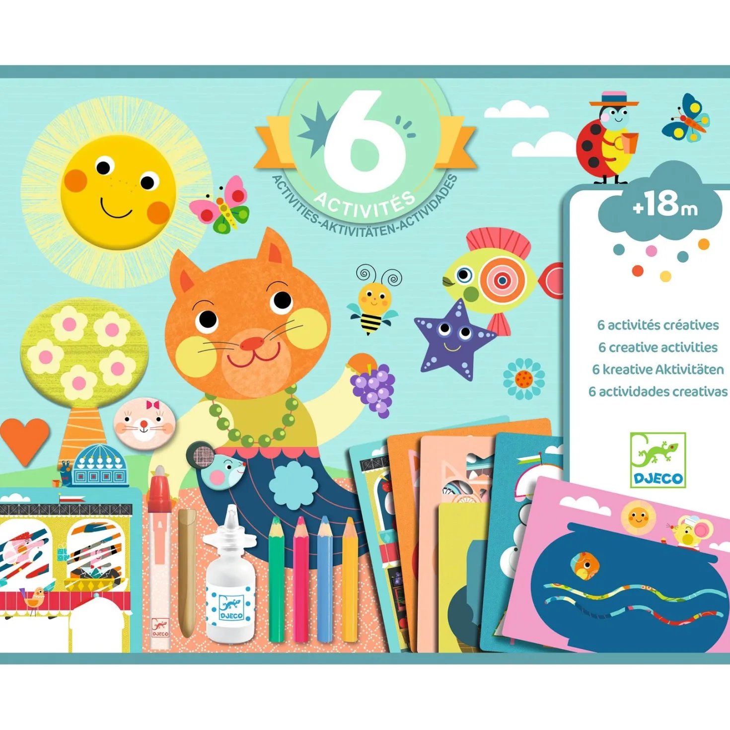 Cofre multiactividad El gato y sus amigos · DJECO