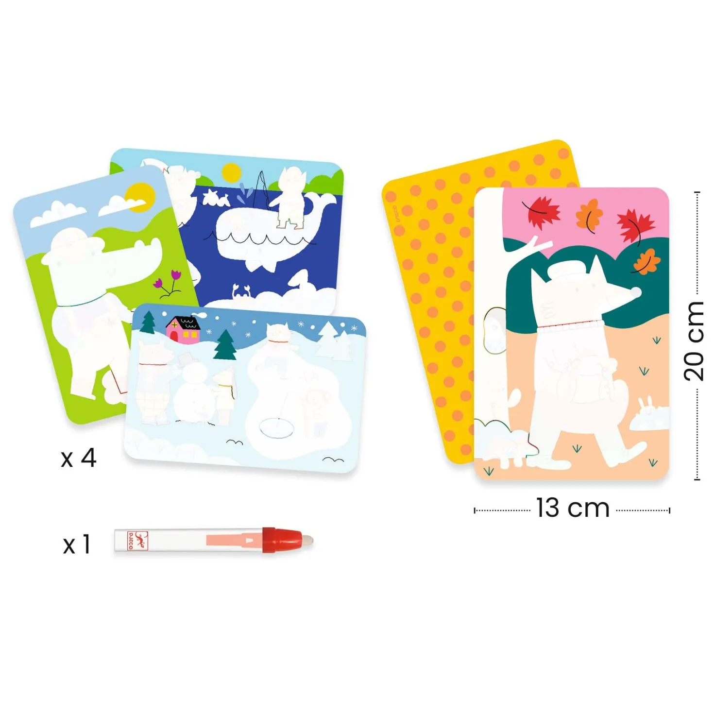 Colorear con agua 4 temporadas · DJECO