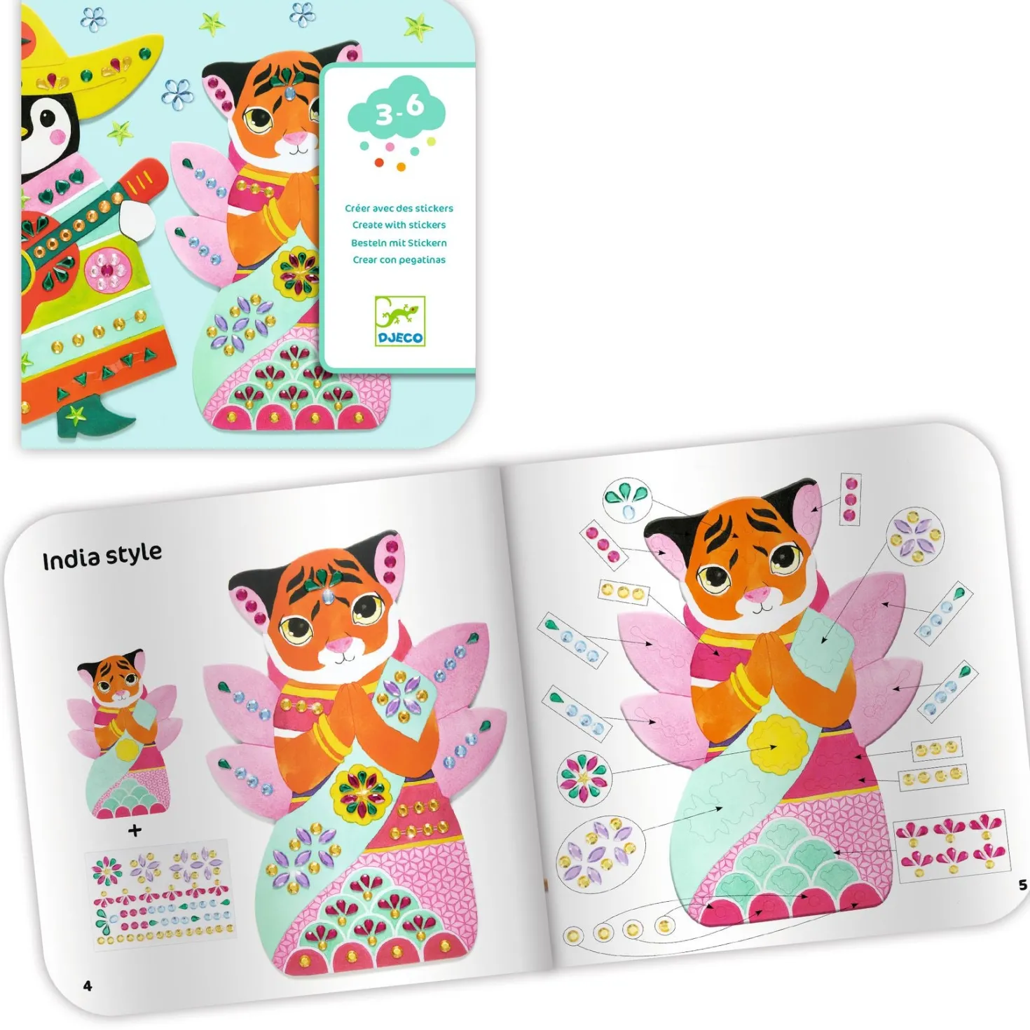 Crear con pegatinas Brillantes · DJECO