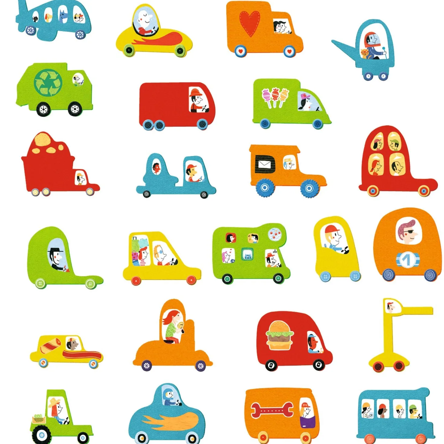 Crear con pegatinas Me gustan los coches DJECO