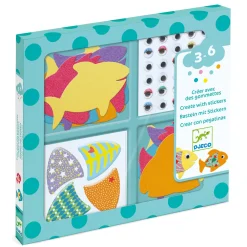 Crear con pegatinas Me gustan los peces DJECO