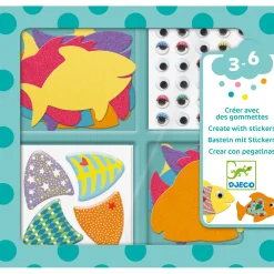 Crear con pegatinas Me gustan los peces DJECO