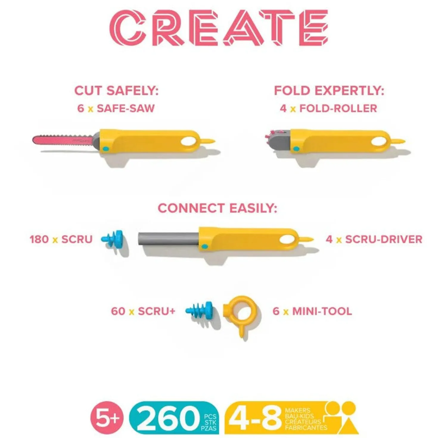 Create Kit 260 piezas Makedo