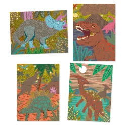 Cuadros para rascar El reino de los dinosaurios · DJECO
