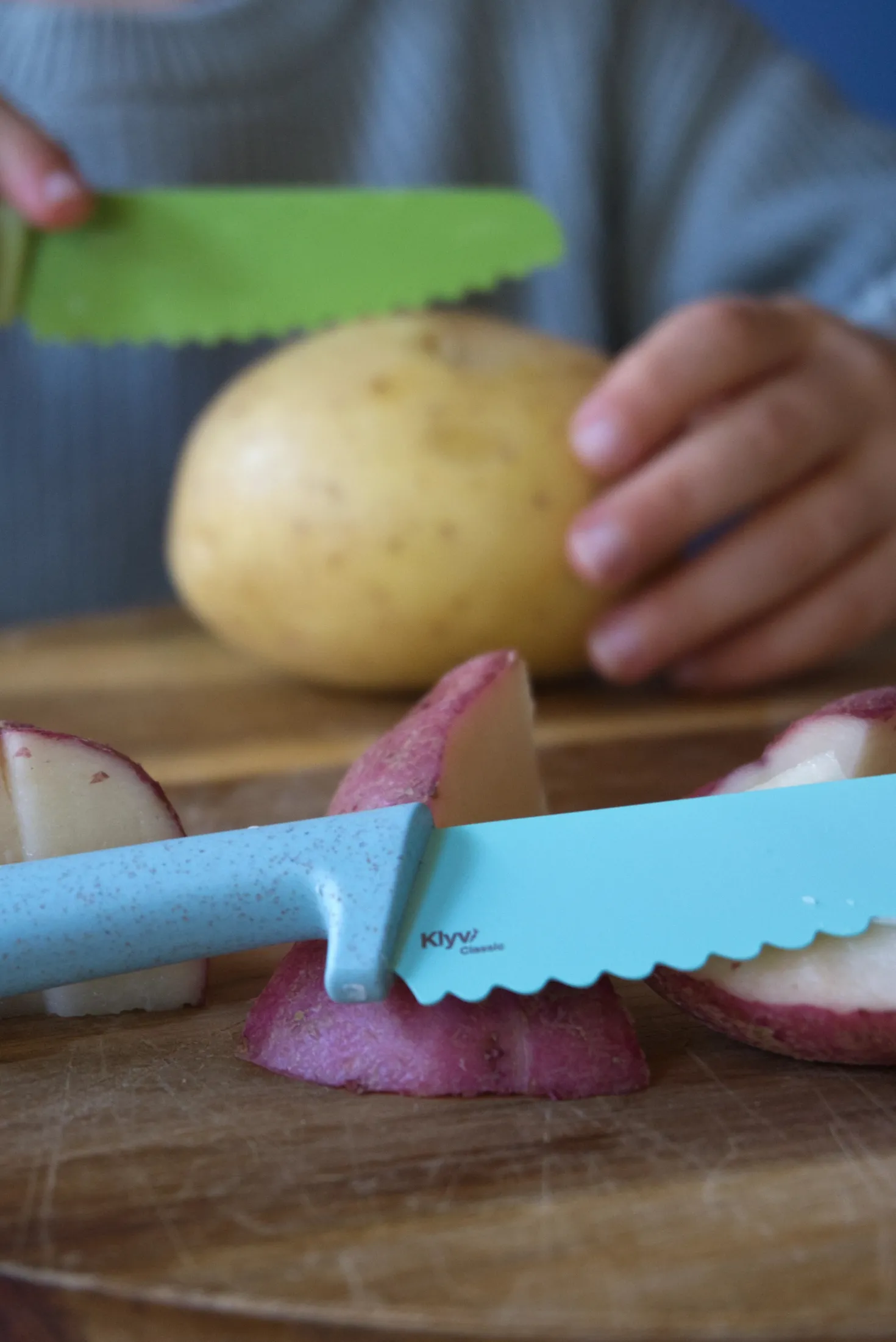 Cuchillo Classic Seguro para Niños KLYV Lime · Skagfa