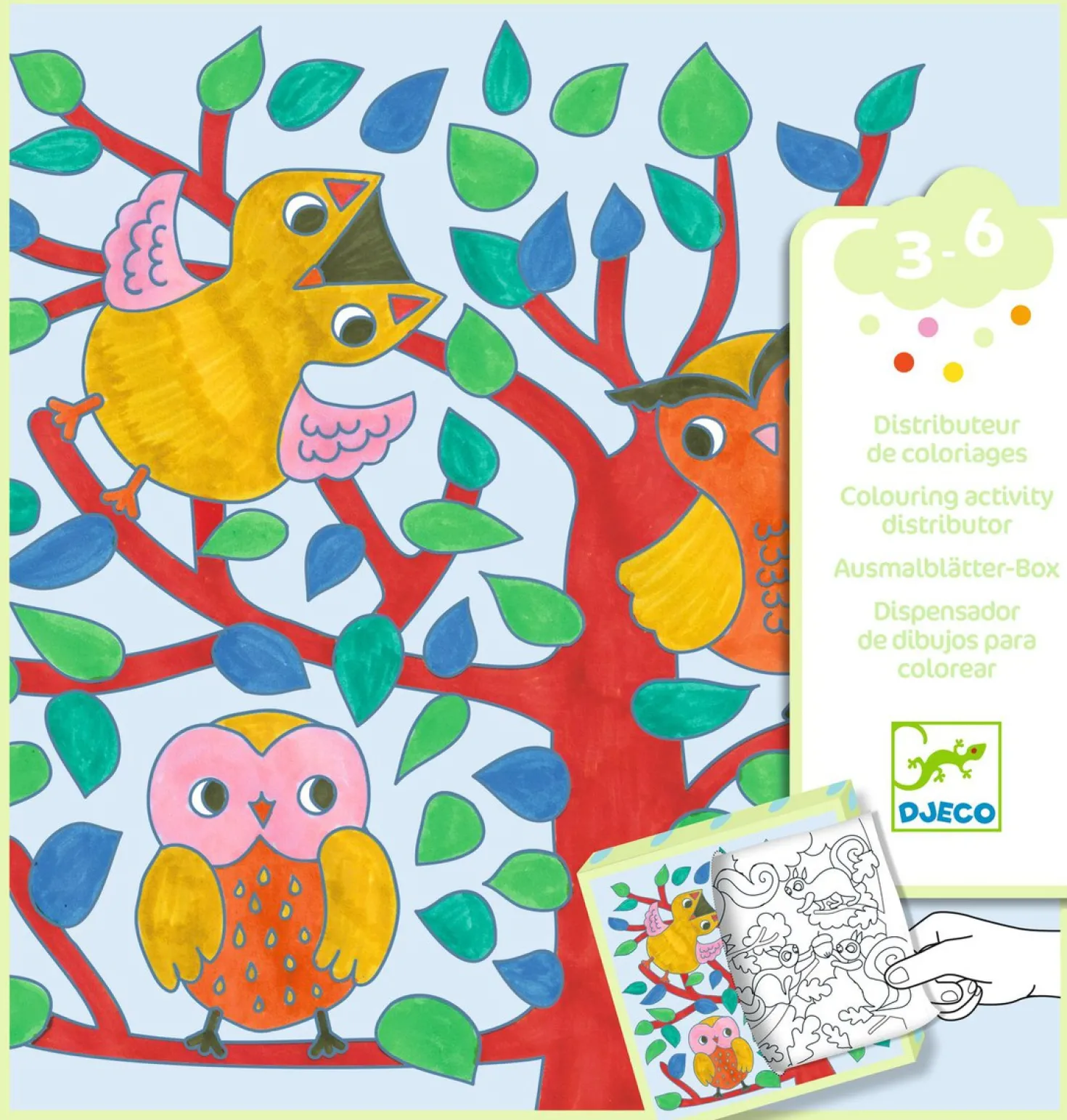 10 dibujos para colorear + 10 juegos sorpresa Bosque · DJECO