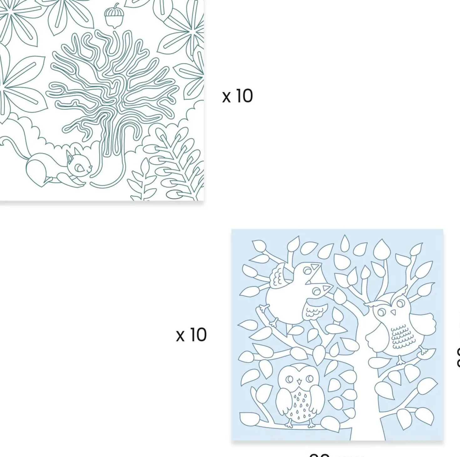 10 dibujos para colorear + 10 juegos sorpresa Bosque · DJECO