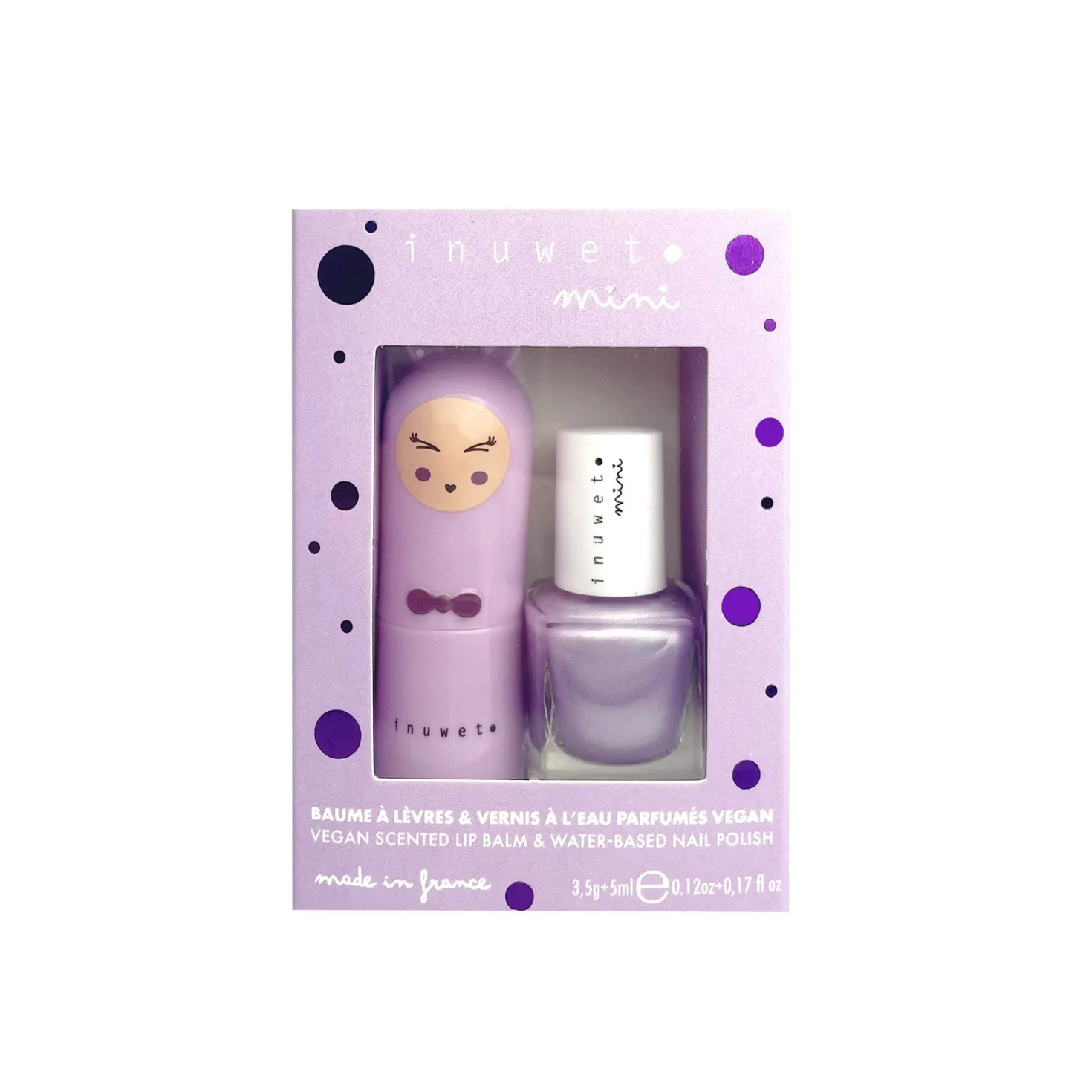Duo Bálsamo Labial y Esmalte de uñas Nube y arándanos · Inuwet