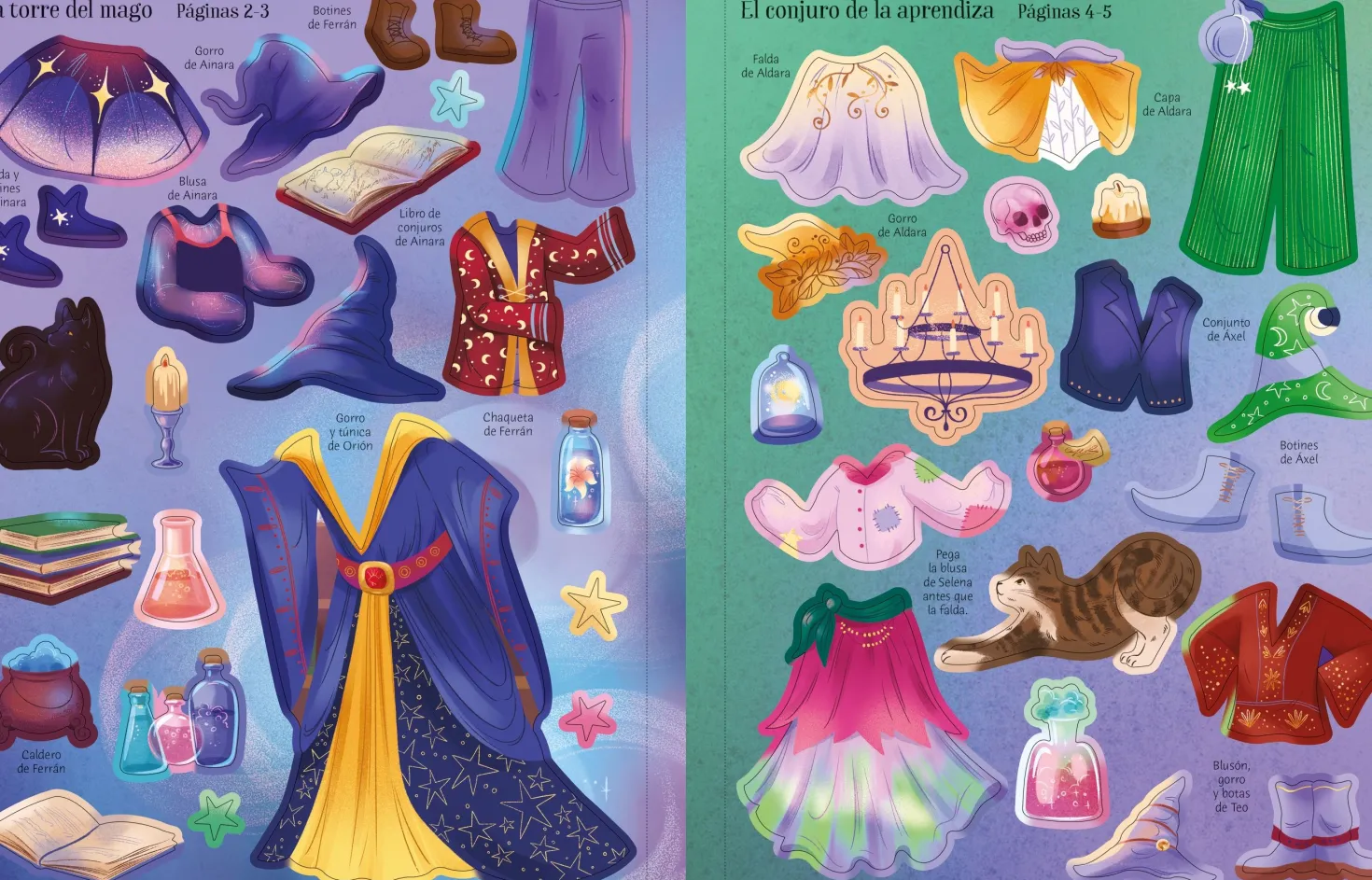 El vestuario en pegatinas - Hechiceras y Magos