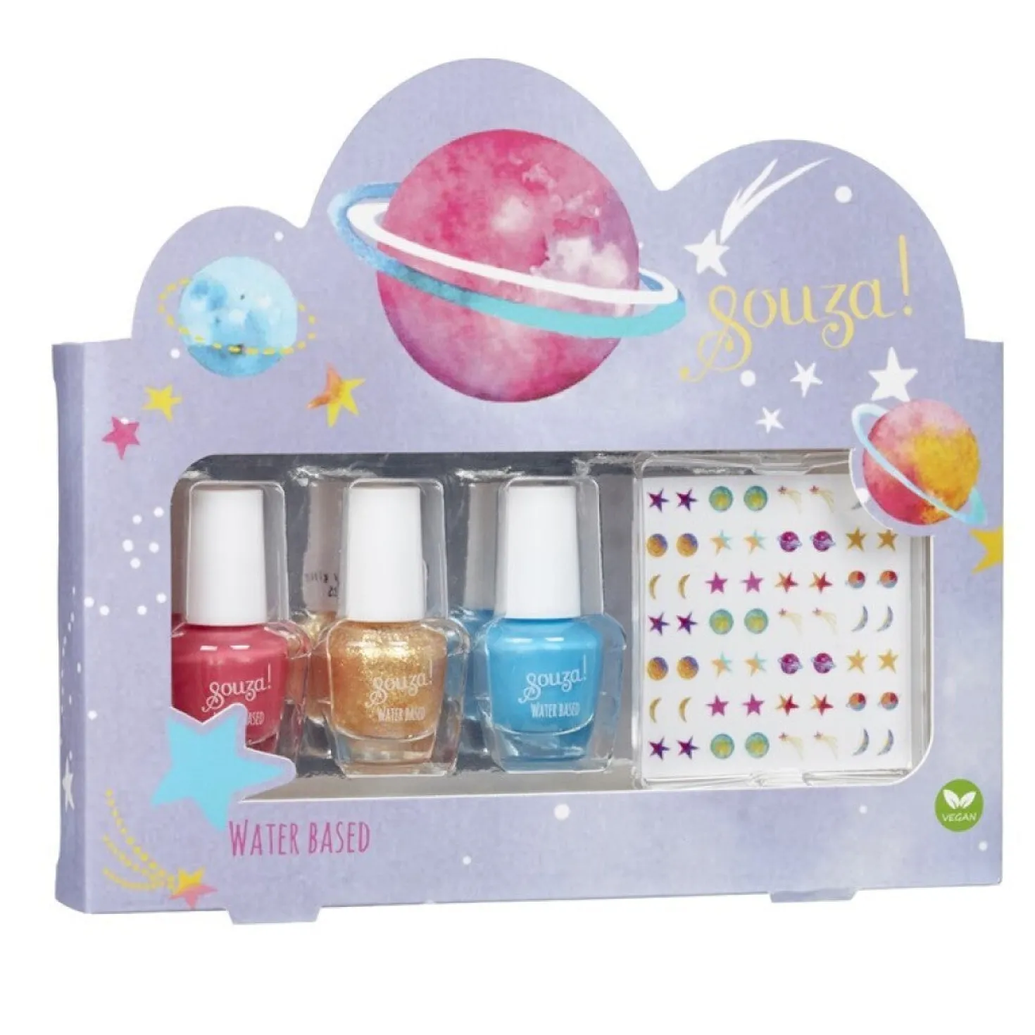Esmalte de uñas y pegatinas Galaxy · Souza