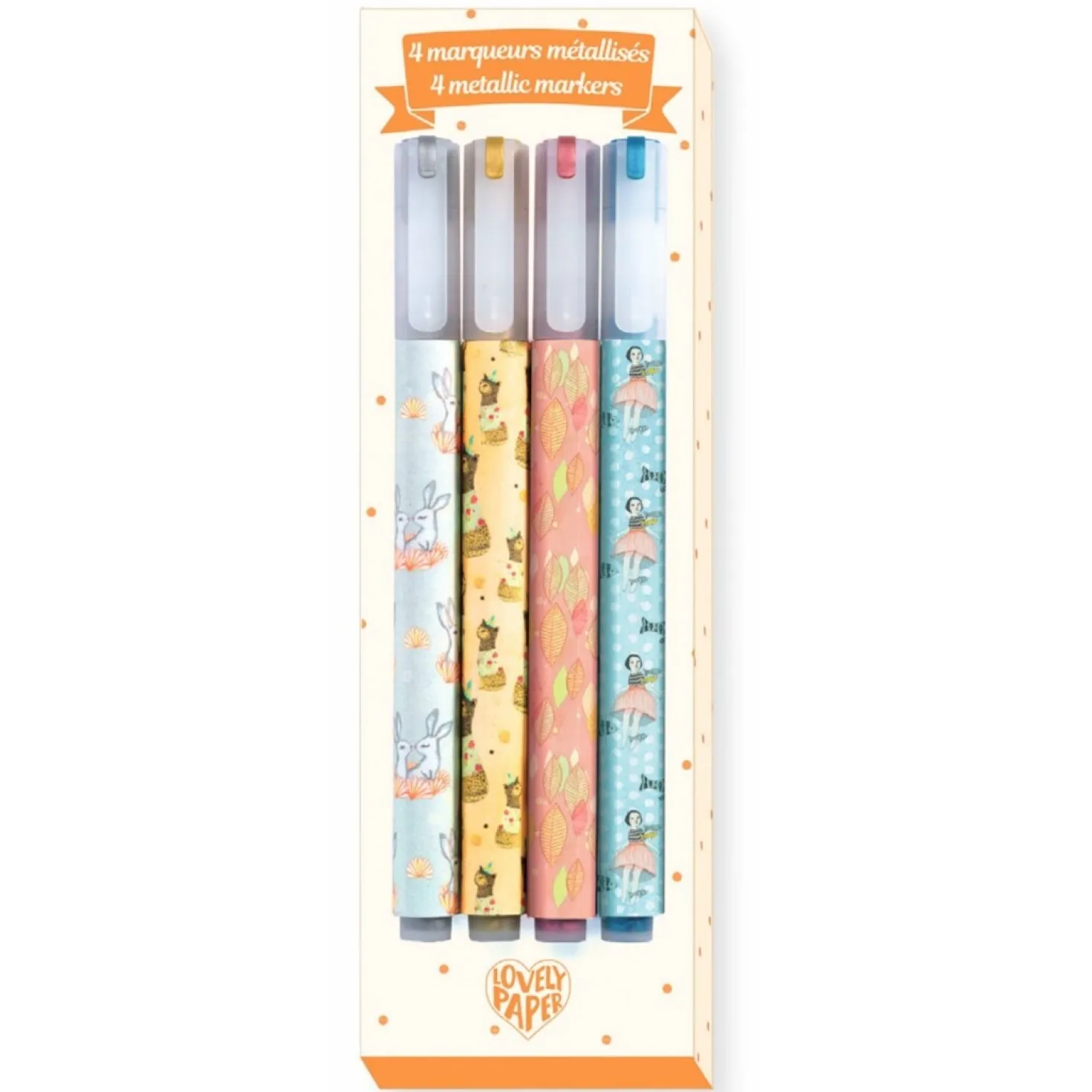 Estuche 4 rotuladores metálicos Elodie · Lovely Paper