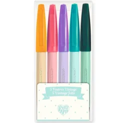 Estuche 5 rotuladores Vintage · Lovely Paper