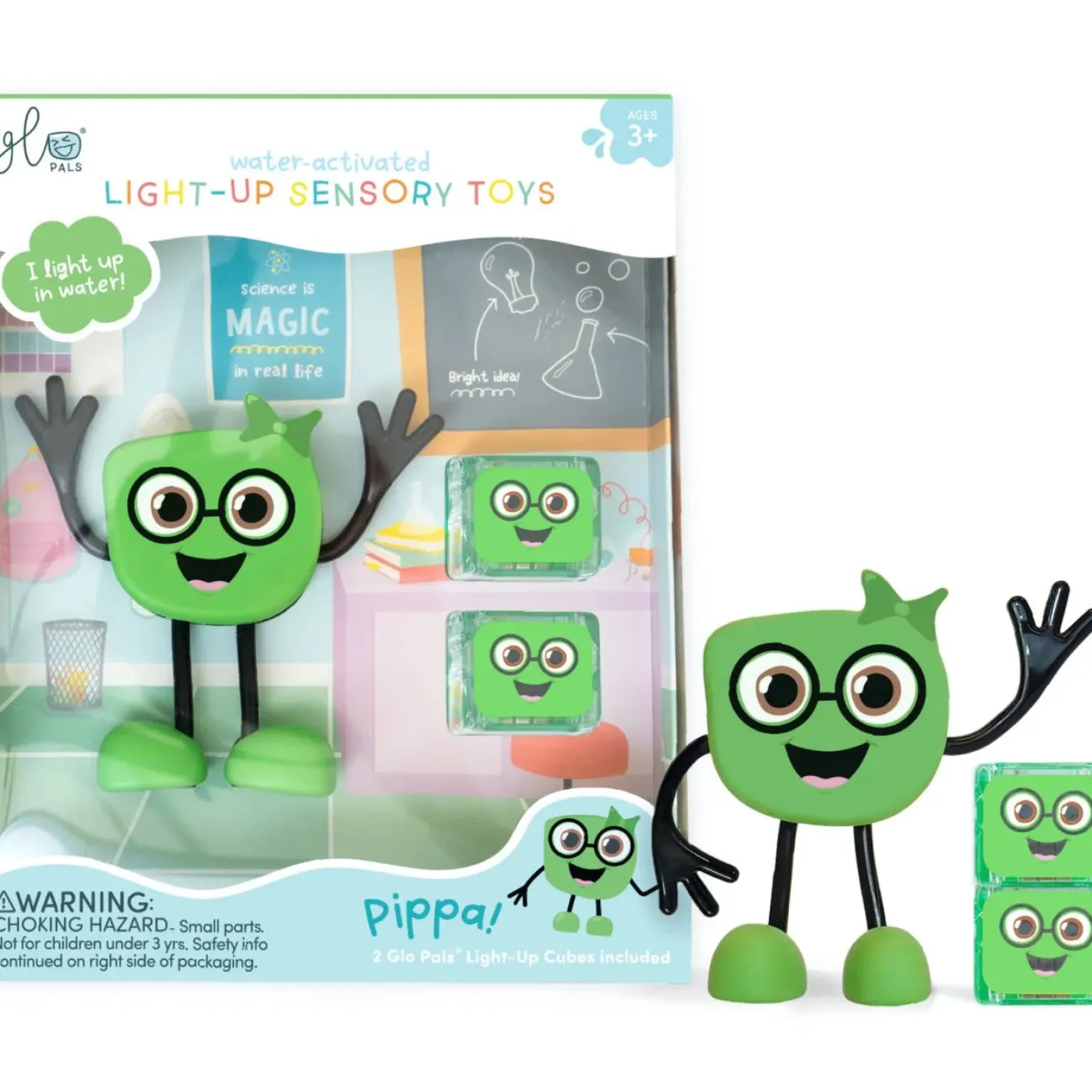 GloPals Set Personaje + 2 Cubos luz PIPPA Verde