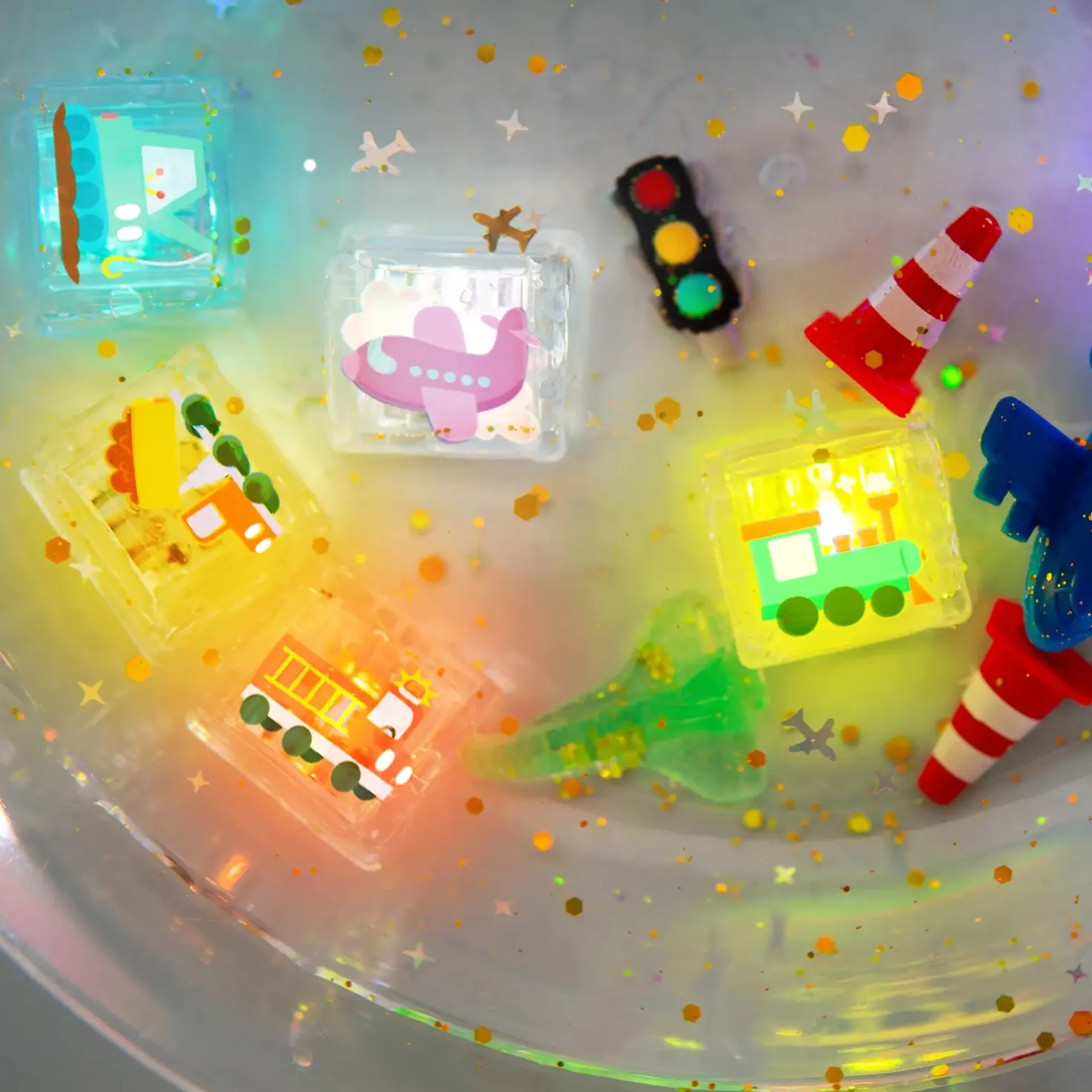 GloPals Set regalo 6 cubos de luz Automóviles
