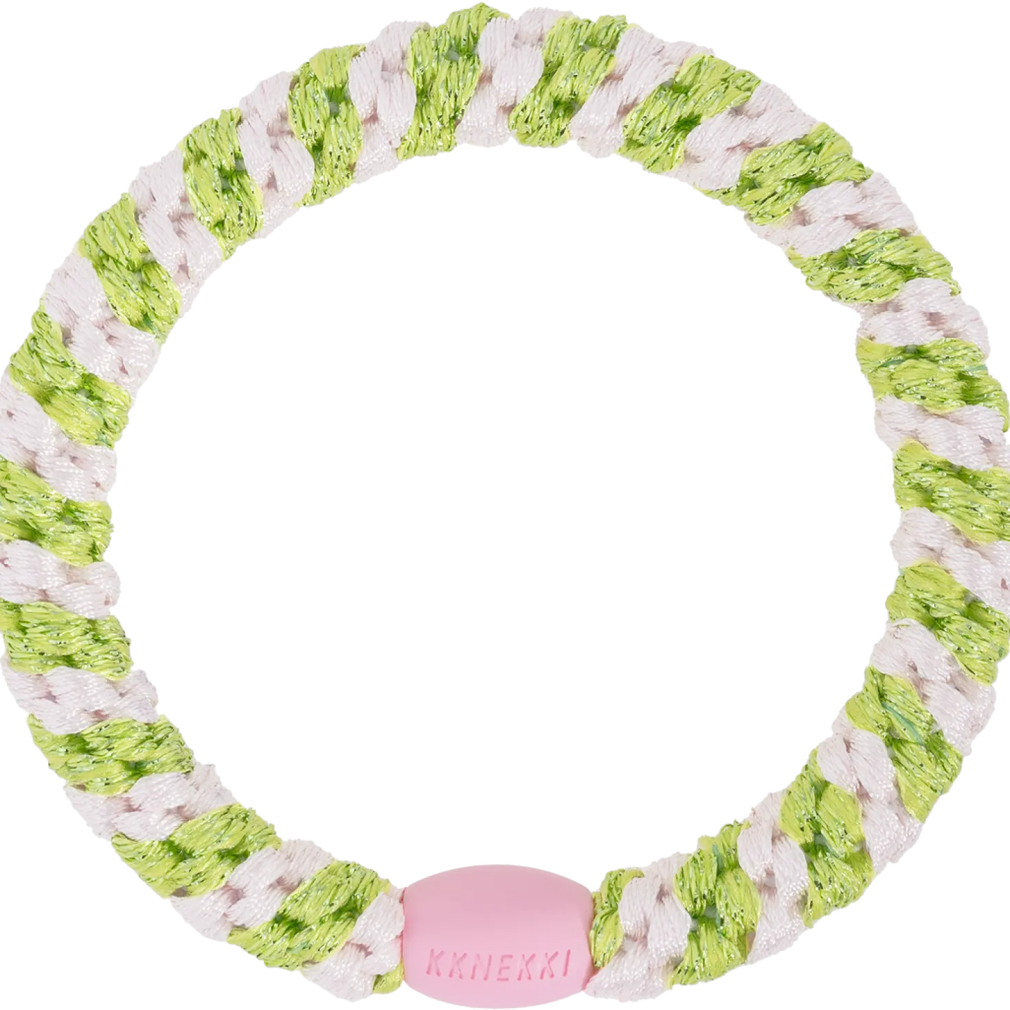 Goma de pelo Kknekki Pink Lime Glitter Stripe
