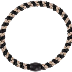 Goma de pelo Kknekki Slim Black-Beige glitter