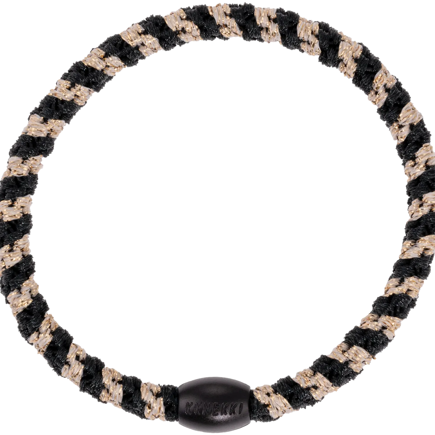 Goma de pelo Kknekki Slim Black-Beige glitter