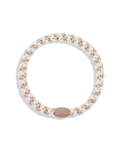 Goma de pelo Kknekki Slim white - beige glitter