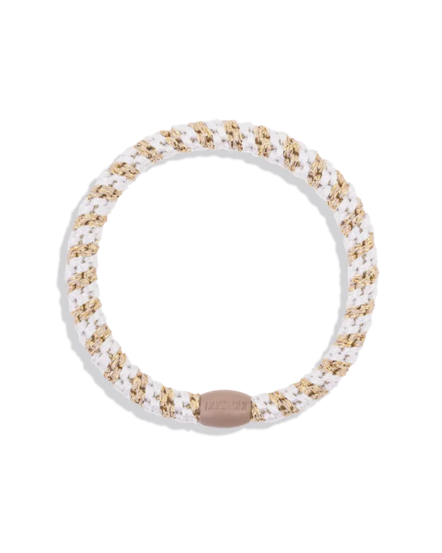 Goma de pelo Kknekki Slim white - beige glitter