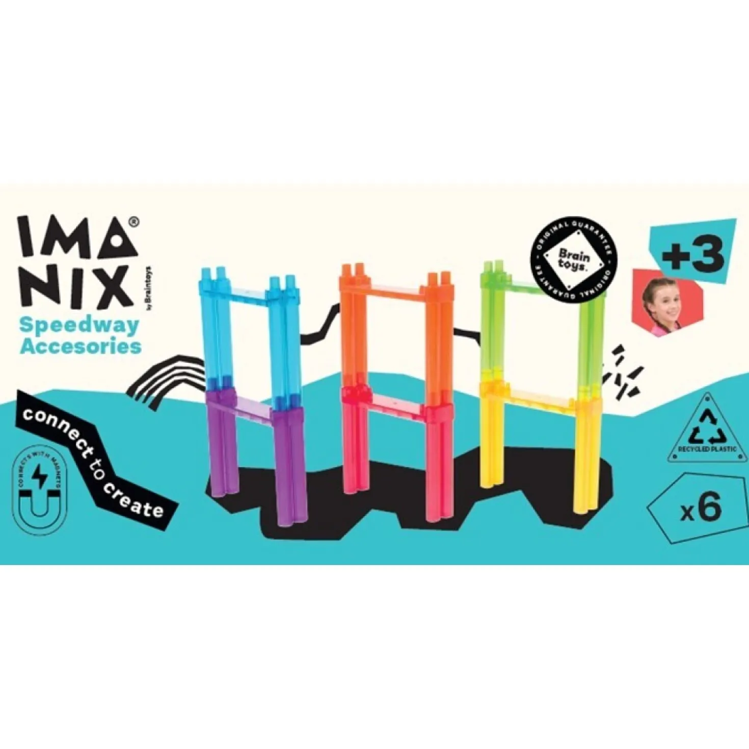 Imanix Pista de Carreras 6 columnas · Braintoys