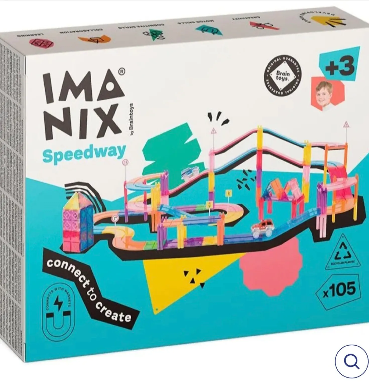 Imanix Pista de Carreras 105 piezas · Braintoys