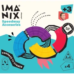 Imanix Pista de Carreras 4 piezas cuarto de curva · Braintoys
