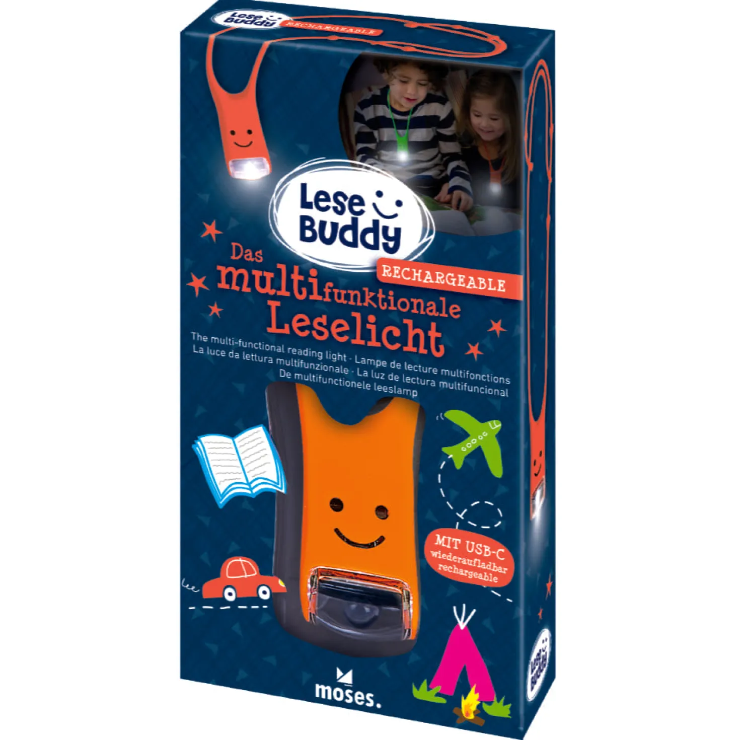 Lese Buddy Recargable Naranja Neon · Moses