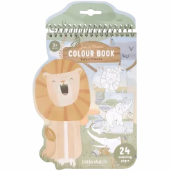 Libro colorear espiral Safari León · Little Dutch